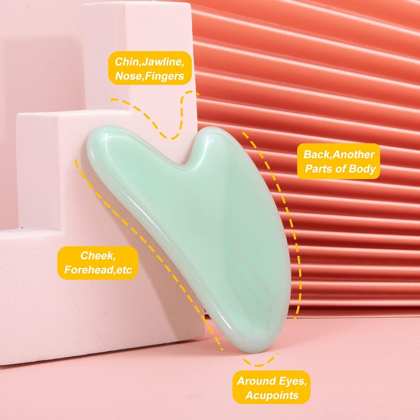 Gua Sha Facial Tool,  Face Slimmer, Massage, Decrease Puffiness, Tighten Skin, & Improve Face Shape. Secret Therapy from the Ancient Oriental.
