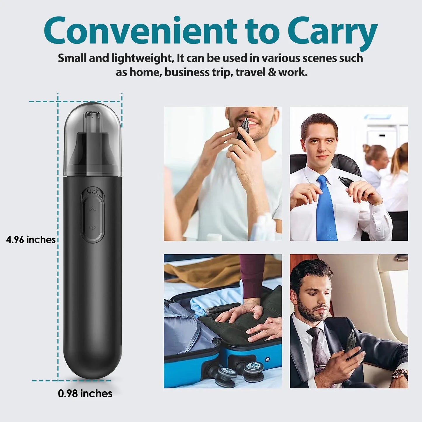 2 Pack Nose Hair Trimmer, For Nose, Ear, Eyebrow, & Facial Hair 